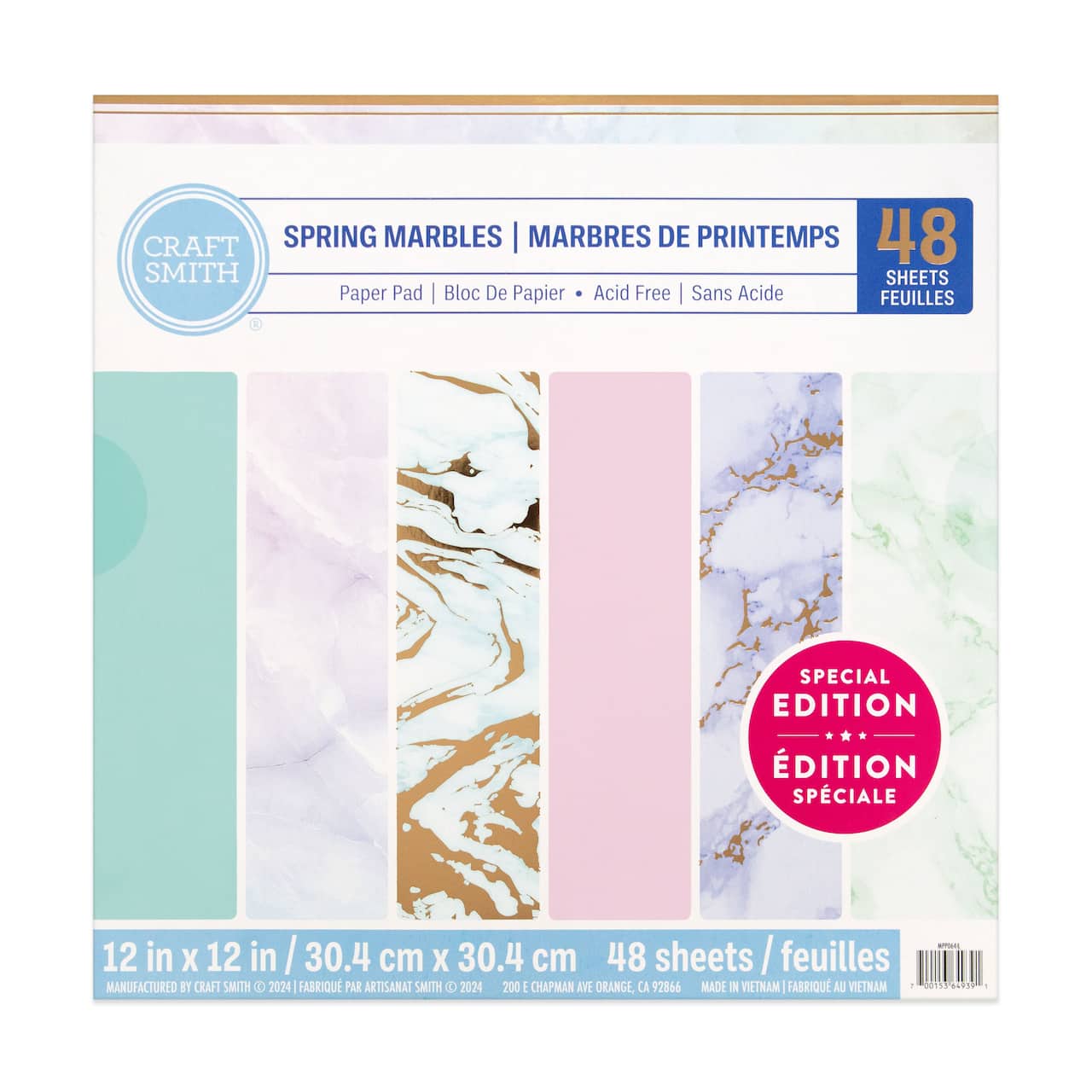 Craft Smith Spring Marbles Paper Pad, 12&#x22; x 12&#x22;